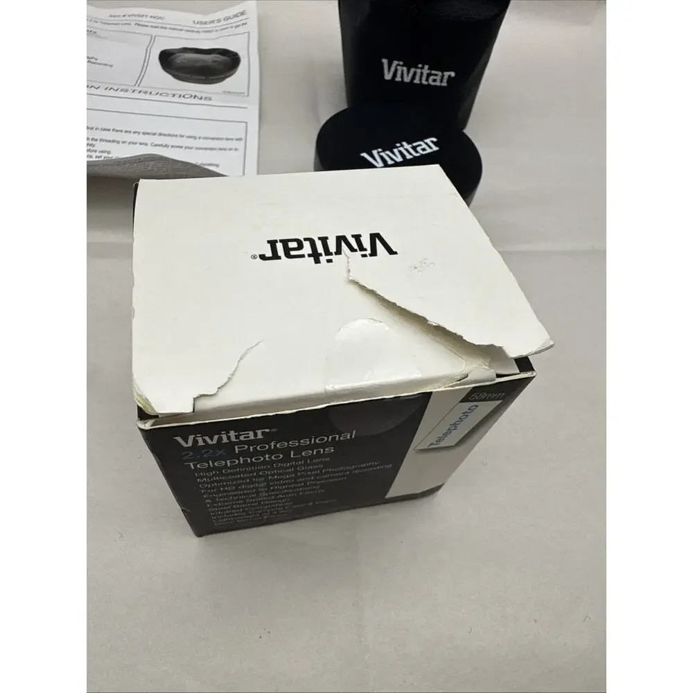 Vivitar 2.2x Professional Telephoto Lens 58mm HD4 Optics VIV-58T Unused *READ...